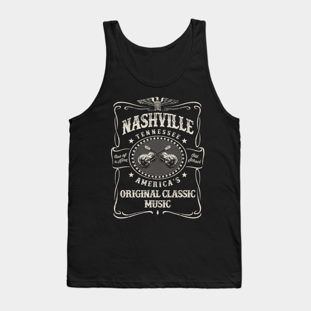 Nashville Music City USA Vintage Tank Top by Designkix